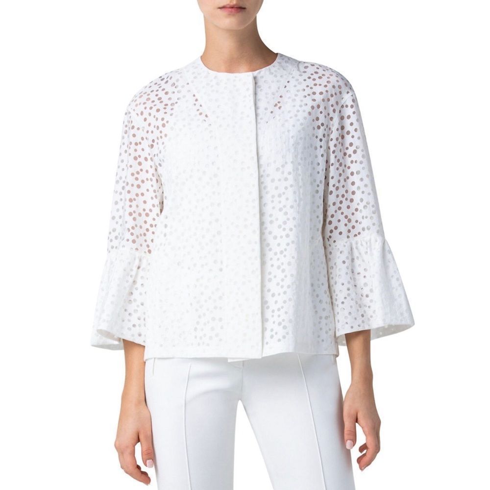 Akris punto
Organza Dot Bell-Sleeve Jacket Size 14  excellent